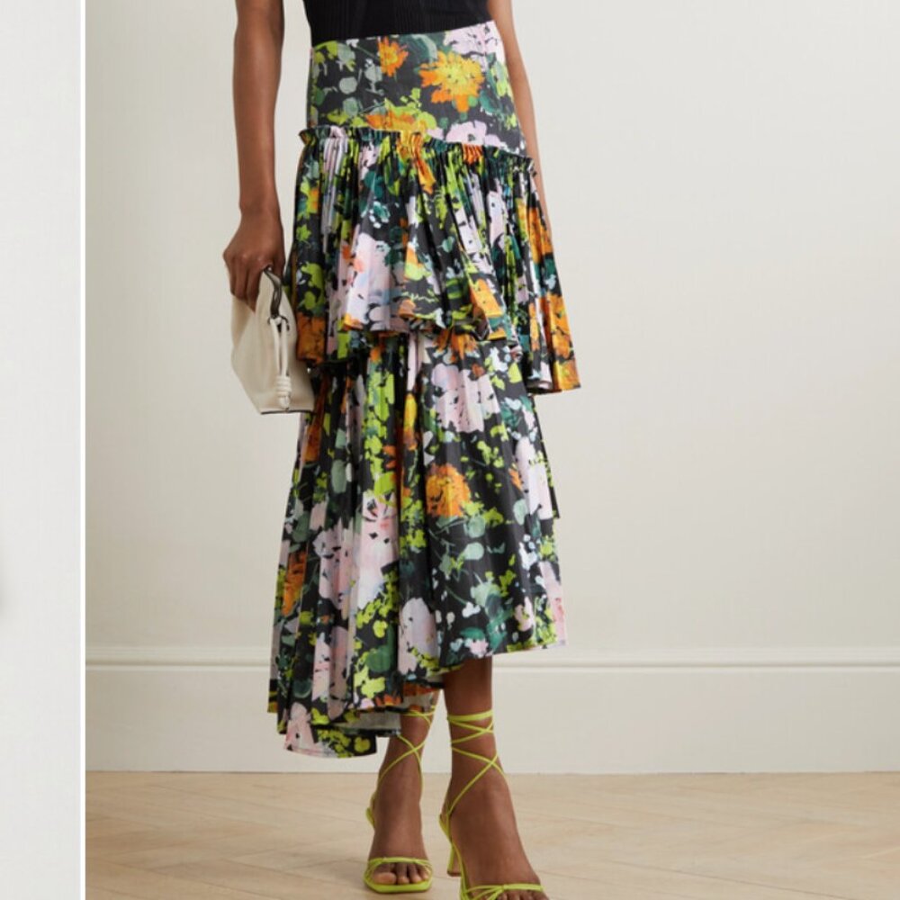 Aje Alice Floral Asymmetric Midi Maxi Skirt sz au 8 / us 4
